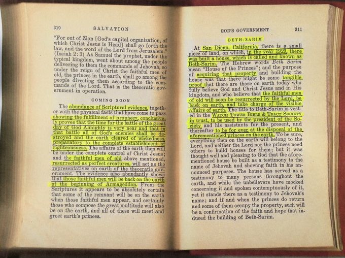 “Salvation” 1939 by J. F. Rutherford, pages 310-311 